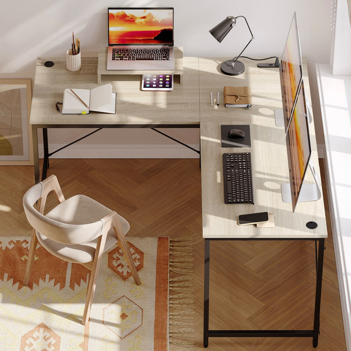 Bestier l字デスク パソコンデスク ゲーミングデスク L字型 机 pc