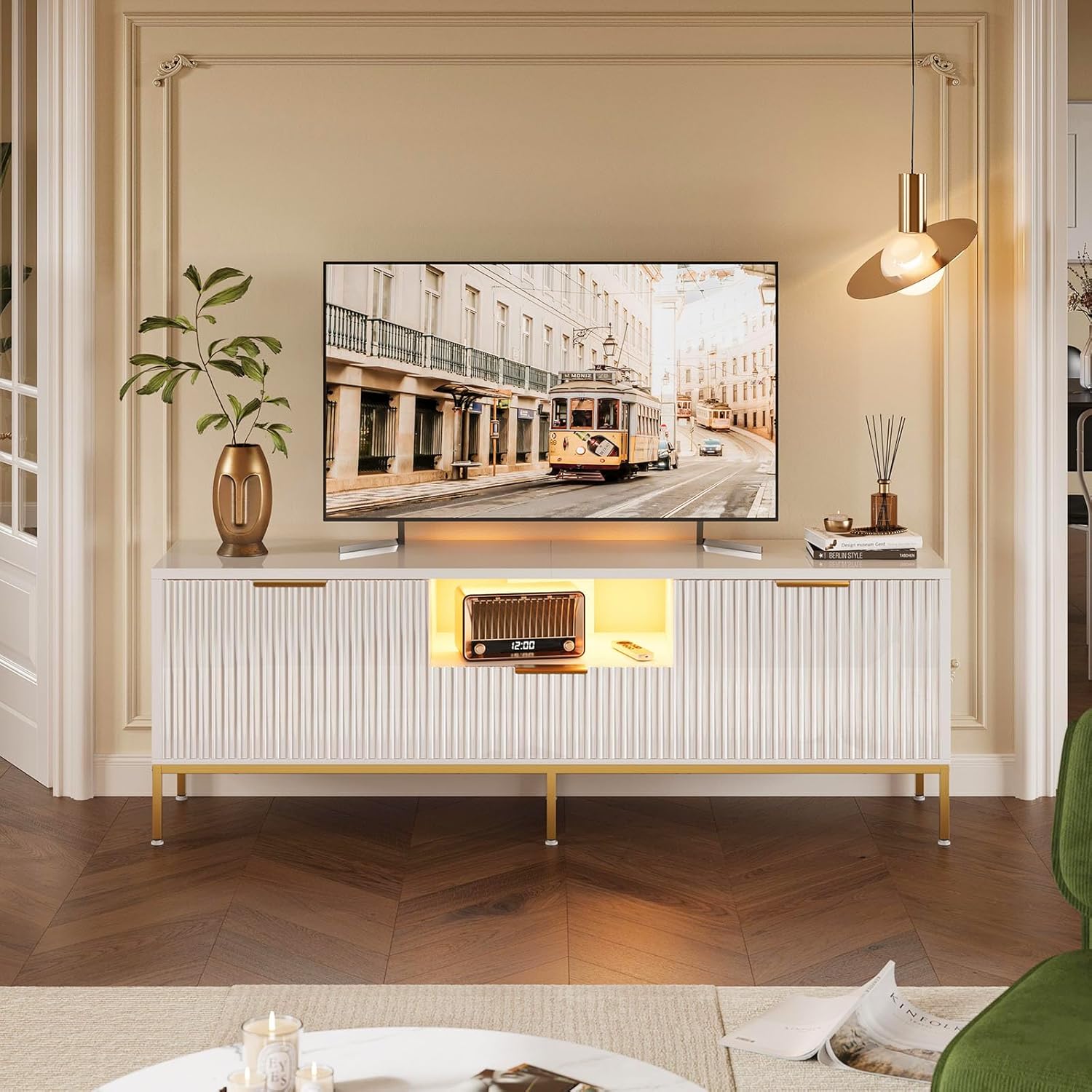 Bestier テレビ台 テレビボード 32/40/43/50/55/65型対応のtv台 テレビラック 収納棚付きローボード 引き出し付き