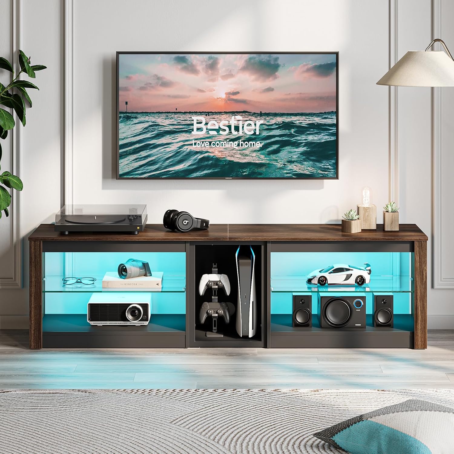 Bestier テレビ台 テレビボード PS5ゲーム機収納対応 32/40/45/55/65/75型対応のテレビラック AV機器対応