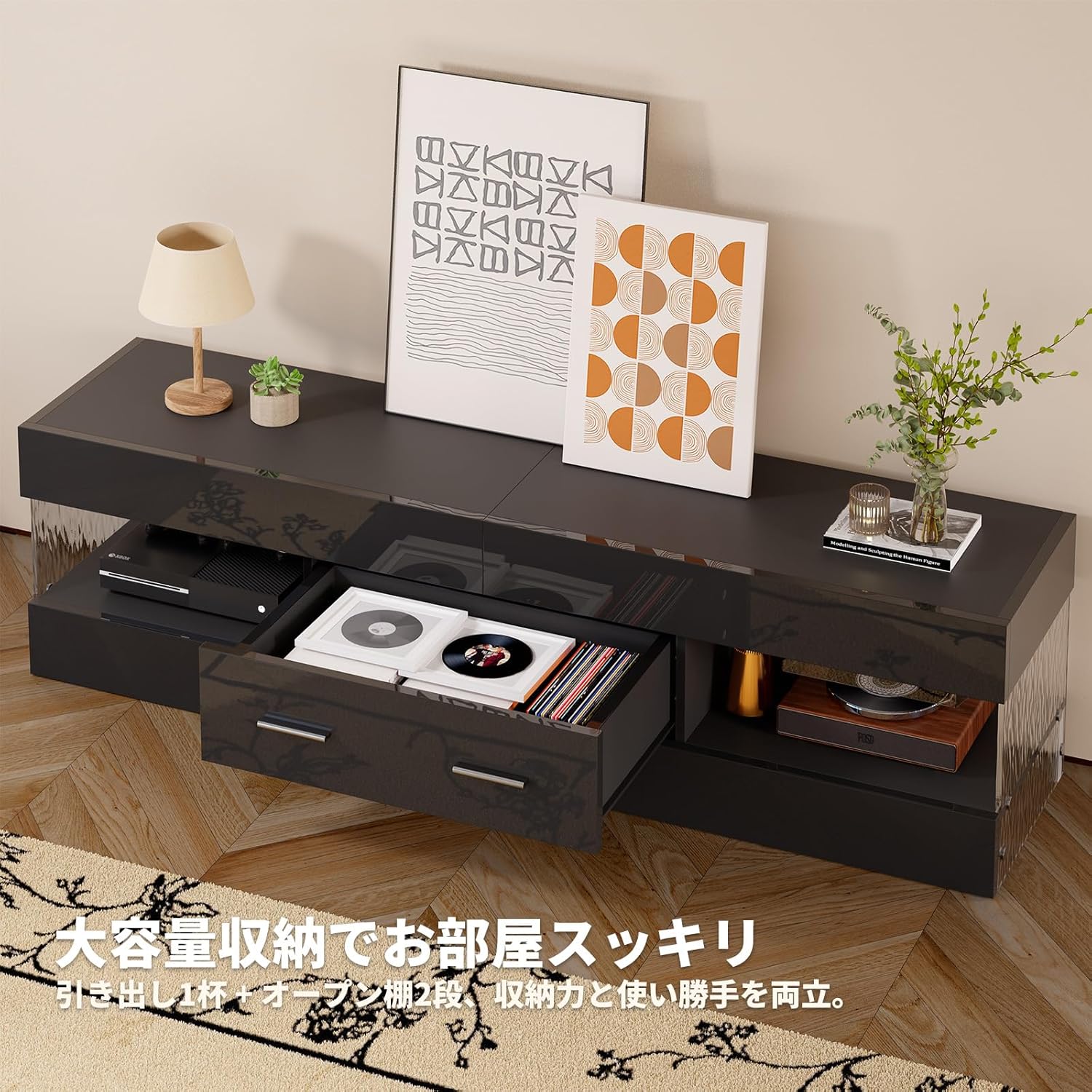 Bestier テレビ台 ‎テレビボード 32/40/43/50/55/65型対応のtv台 引き出し付きテレビラック 収納棚付きローボード