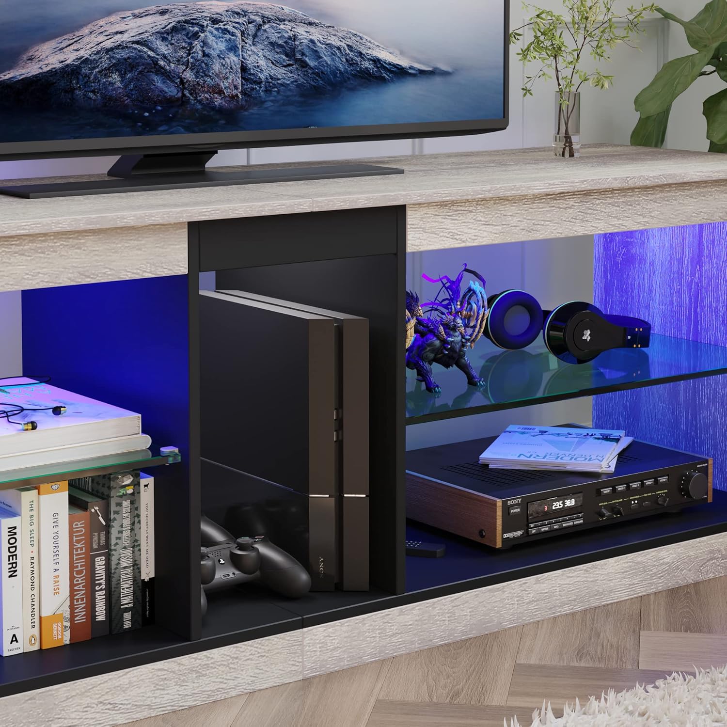 Bestier テレビ台 テレビボード  tv台 32~55型対応 収納棚付き ローボード ロータイプ  壁面テレビ台 テレビラック モダン