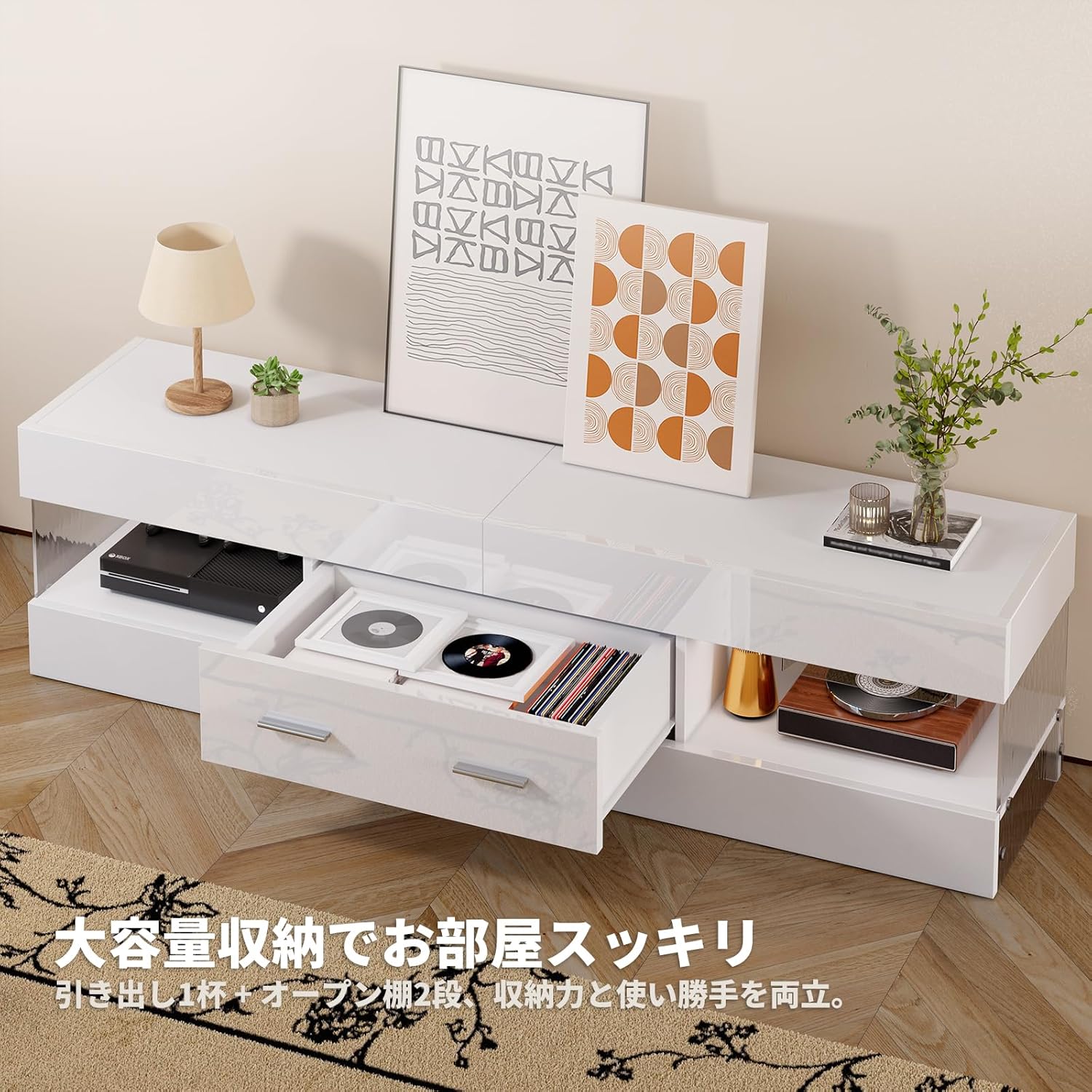 Bestier テレビ台 ‎テレビボード 32/40/43/50/55/65型対応のtv台 引き出し付きテレビラック 収納棚付きローボード