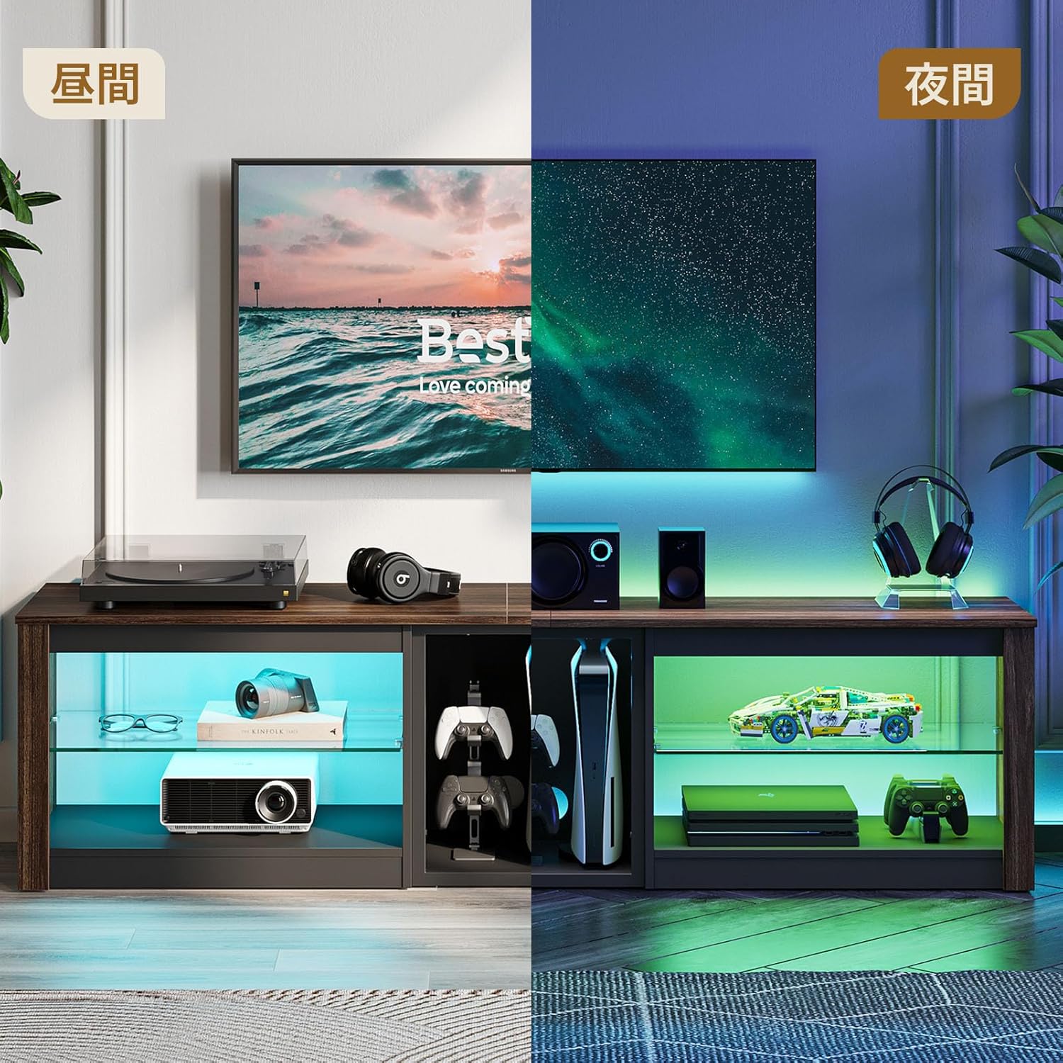 Bestier テレビ台 テレビボード PS5ゲーム機収納対応 32/40/45/55/65/75型対応のテレビラック AV機器対応