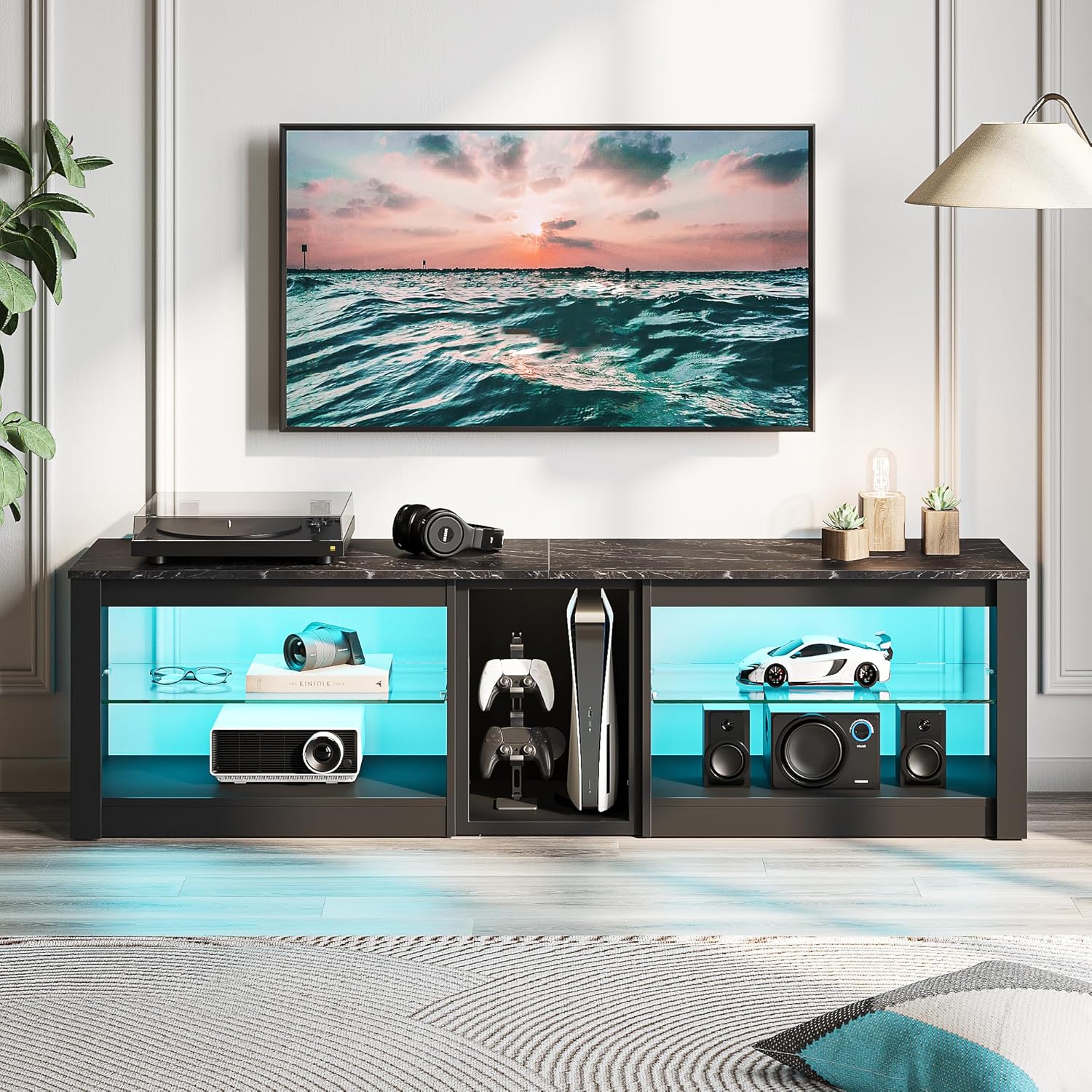 Bestier テレビ台 テレビボード PS5ゲーム機収納対応 32/40/45/55/65/75型対応のテレビラック AV機器対応
